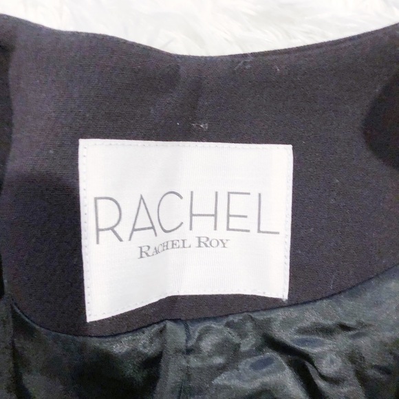 Rachel Roy Black Open Front Blazer Lined S/M - Picture 3 of 4